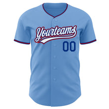 Charger l'image dans la galerie, Custom Light Blue White Royal-Red Authentic Baseball Jersey