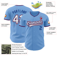 Charger l'image dans la galerie, Custom Light Blue White Royal-Red Authentic Baseball Jersey