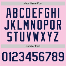 Load image into Gallery viewer, Custom Light Pink Navy Mesh Authentic Throwback Baseball Jersey