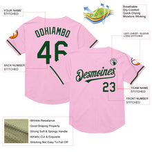 Load image into Gallery viewer, Custom Light Pink Green Mesh Authentic Throwback Baseball Jersey
