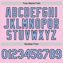 Load image into Gallery viewer, Custom Light Pink Light Blue-Black Mesh Authentic Throwback Baseball Jersey