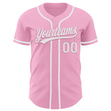 Laden Sie das Bild in den Galerie-Viewer, Custom Light Pink White Authentic Baseball Jersey