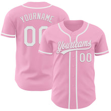 Laden Sie das Bild in den Galerie-Viewer, Custom Light Pink White Authentic Baseball Jersey