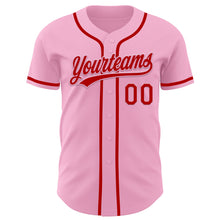 Load image into Gallery viewer, Custom Light Pink Red Authentic Baseball Jersey