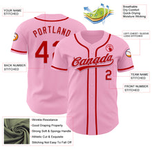 Load image into Gallery viewer, Custom Light Pink Red Authentic Baseball Jersey