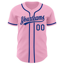 Load image into Gallery viewer, Custom Light Pink Royal Authentic Baseball Jersey