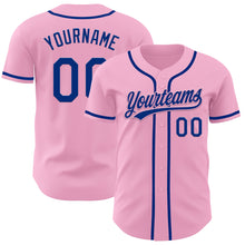 Load image into Gallery viewer, Custom Light Pink Royal Authentic Baseball Jersey