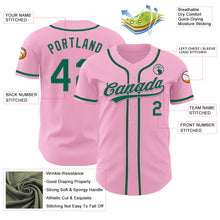 Load image into Gallery viewer, Custom Light Pink Kelly Green Authentic Baseball Jersey