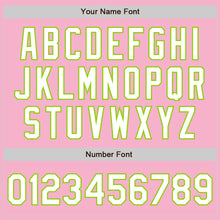 Load image into Gallery viewer, Custom Light Pink White-Neon Green Authentic Baseball Jersey