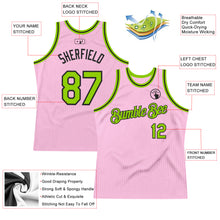 Загрузить изображение в средство просмотра галереи, Custom Light Pink Neon Green-Black Authentic Throwback Basketball Jersey
