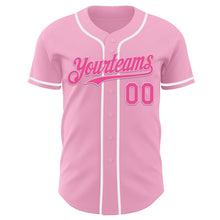 Load image into Gallery viewer, Custom Light Pink Pink-White Authentic Baseball Jersey