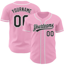 Laden Sie das Bild in den Galerie-Viewer, Custom Light Pink Black-White Authentic Baseball Jersey