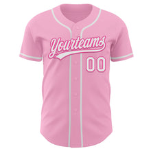 Laden Sie das Bild in den Galerie-Viewer, Custom Light Pink White-Pink Authentic Baseball Jersey