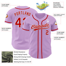 Load image into Gallery viewer, Custom Light Purple Red-White Authentic Baseball Jersey
