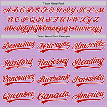 Load image into Gallery viewer, Custom Light Purple Red-White Authentic Baseball Jersey