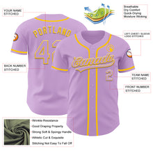 Load image into Gallery viewer, Custom Light Purple Yellow Authentic Baseball Jersey
