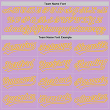 Load image into Gallery viewer, Custom Light Purple Yellow Authentic Baseball Jersey