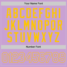 Load image into Gallery viewer, Custom Light Purple Yellow Authentic Baseball Jersey