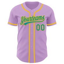 Load image into Gallery viewer, Custom Light Purple Teal-Yellow Authentic Baseball Jersey