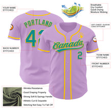 Load image into Gallery viewer, Custom Light Purple Teal-Yellow Authentic Baseball Jersey