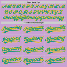 Load image into Gallery viewer, Custom Light Purple Teal-Yellow Authentic Baseball Jersey