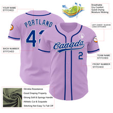 Load image into Gallery viewer, Custom Light Purple Royal-White Authentic Baseball Jersey