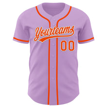 Load image into Gallery viewer, Custom Light Purple Orange-White Authentic Baseball Jersey