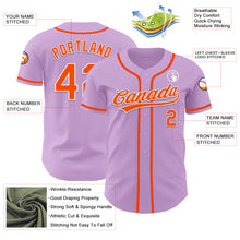 Load image into Gallery viewer, Custom Light Purple Orange-White Authentic Baseball Jersey