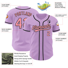 Load image into Gallery viewer, Custom Light Purple Medium Pink-Black Authentic Baseball Jersey