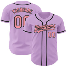 Load image into Gallery viewer, Custom Light Purple Medium Pink-Black Authentic Baseball Jersey