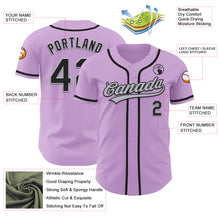Load image into Gallery viewer, Custom Light Purple Black-Gray Authentic Baseball Jersey