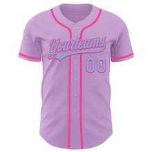 Load image into Gallery viewer, Custom Light Purple Light Blue-Pink Authentic Baseball Jersey