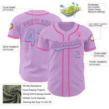 Load image into Gallery viewer, Custom Light Purple Light Blue-Pink Authentic Baseball Jersey