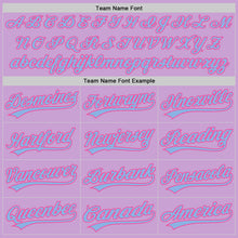 Load image into Gallery viewer, Custom Light Purple Light Blue-Pink Authentic Baseball Jersey