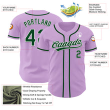 Load image into Gallery viewer, Custom Light Purple Green-White Authentic Baseball Jersey