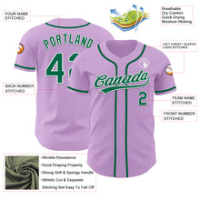 Load image into Gallery viewer, Custom Light Purple Kelly Green-White Authentic Baseball Jersey