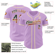 Load image into Gallery viewer, Custom Light Purple Vintage USA Flag-Cream Authentic Baseball Jersey