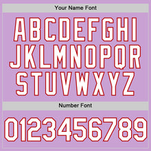 Load image into Gallery viewer, Custom Light Purple White-Red Authentic Baseball Jersey