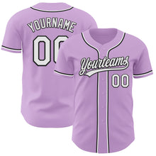 Load image into Gallery viewer, Custom Light Purple White-Black Authentic Baseball Jersey