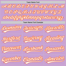 Load image into Gallery viewer, Custom Light Purple White-Orange Authentic Baseball Jersey