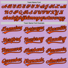 Load image into Gallery viewer, Custom Light Purple Black-Orange Authentic Baseball Jersey