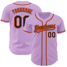 Load image into Gallery viewer, Custom Light Purple Black-Orange Authentic Baseball Jersey