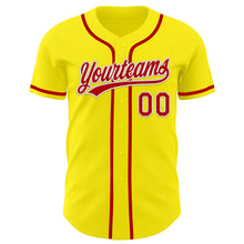 Загрузить изображение в средство просмотра галереи, Custom Light Yellow Red-White Authentic Baseball Jersey