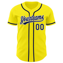 Загрузить изображение в средство просмотра галереи, Custom Light Yellow Navy-White Authentic Baseball Jersey