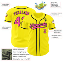 Загрузить изображение в средство просмотра галереи, Custom Light Yellow Pink-Black Authentic Baseball Jersey