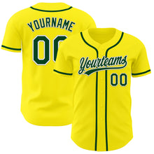 Laden Sie das Bild in den Galerie-Viewer, Custom Light Yellow Green-White Authentic Baseball Jersey