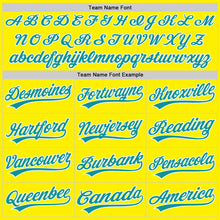 Загрузить изображение в средство просмотра галереи, Custom Light Yellow Teal-White Authentic Baseball Jersey
