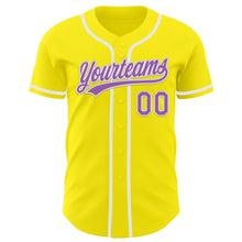 Загрузить изображение в средство просмотра галереи, Custom Light Yellow Medium Purple-White Authentic Baseball Jersey