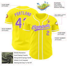 Загрузить изображение в средство просмотра галереи, Custom Light Yellow Medium Purple-White Authentic Baseball Jersey