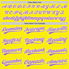 Загрузить изображение в средство просмотра галереи, Custom Light Yellow Medium Purple-White Authentic Baseball Jersey